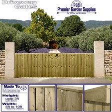 PAIR Driveway MADE TO MEASURE Gates Flat Top Light Feather Edge UPTO H.3xW.10ft