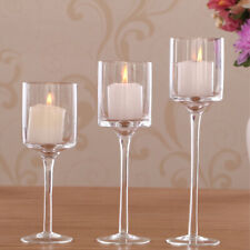 3 x Tall Pillar Glass Candle