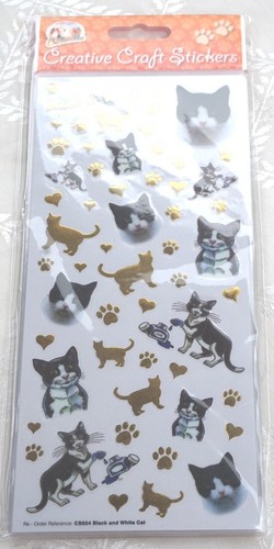 Cat craft stickers - ,, black