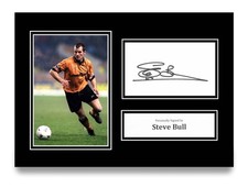 Steve Bull Hand Signed A4 Photo Autograph Wolves Gift Memorabilia Display + COA