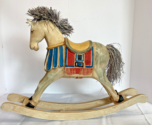 Vtg collectible wooden rocking - vtg,