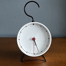 Ikea White Milano Memphis Style Sniffa Magnetic Table Clock 9CM Diameter