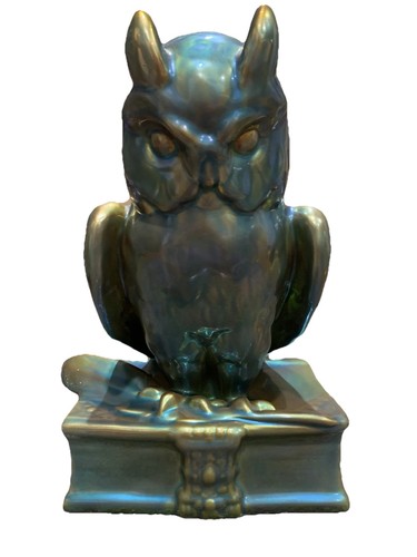 Zsolnay eosin porcelain - porcelain, owl