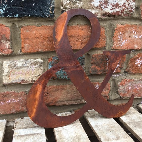 Rustic metal letter - &, 12”
