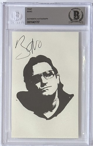 Bono signed w picture - u2,