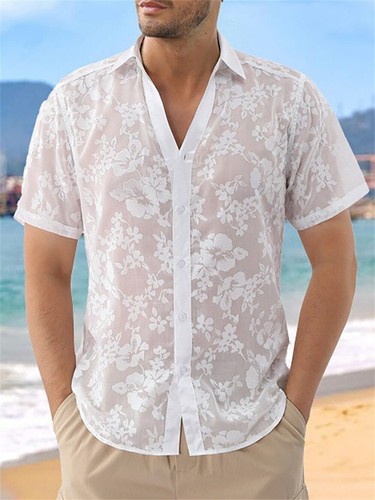 Men see through button - men's,