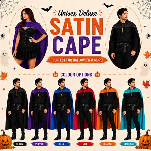 Unisex deluxe satin cape - satin, 24"