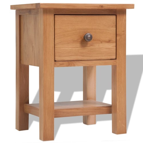 Solid oak wood nightstand - wood,