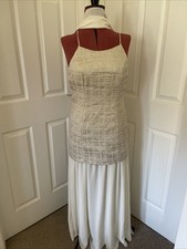 Ladies Consortium White Gold Evening Dress 10