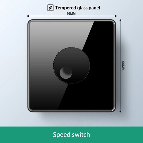 Black tempered glass light - black,