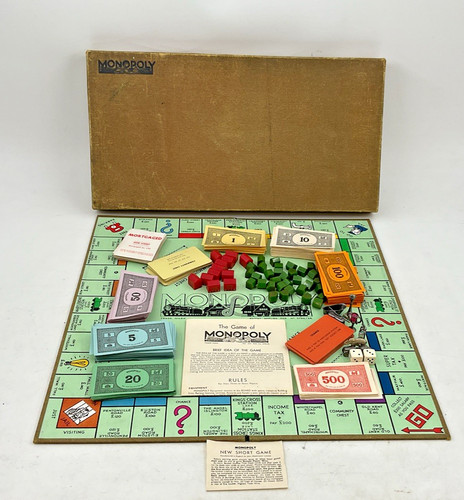 Monopoly board game 1950s set - board,