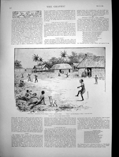 Old antique print cricket - antique,