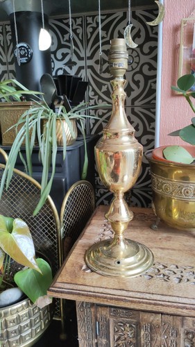 Vintage brass lamp stand 38cm - vintage,
