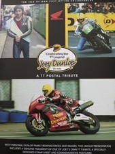 Joey Dunlop Isle of Man TT Postal Tribute Folder with piece of his t shirt
