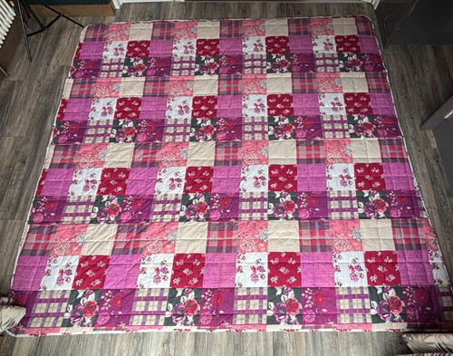 Pink purple cream floral - &,