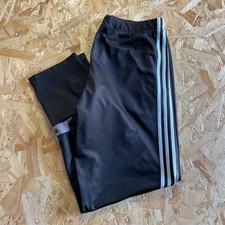 Vintage 1990s Black Adidas Adibreak Track Pants 3/4 Length Poppers Wide Baggy M