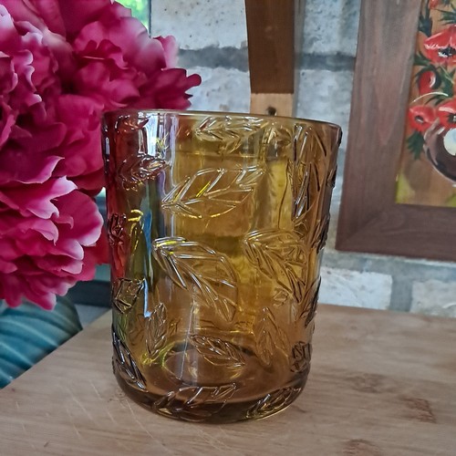 Empty amber glass candle - empty,