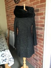 Ladies wool(60%)& cotton mix coat size10 (adjustable) by Maison Cinqcent 500.vgc