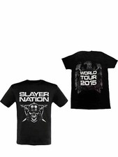 Slayer Nation T Shirt Size Small Black Graphic Print 2015 Tour Dates Gildan