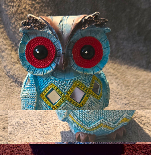 Flor owl resin figurine - resin,