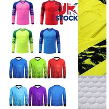 Kids Boys Goalkeeper Soccer Jersey Padded Goalie Shirt Training Football Uniform