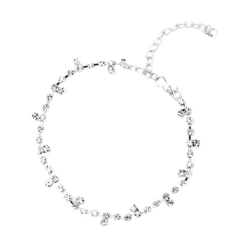Rhinestone ankle bracelet - rhinestone,