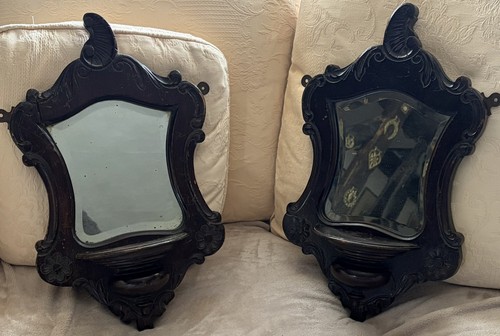 Pair antique wooden - pair,