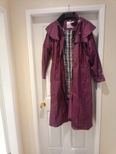 Lighthouse Outback Raincoat Full Length, Plum, Size 14. New Without Tags.