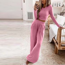 2PCS Womens Co-ord Crop Top