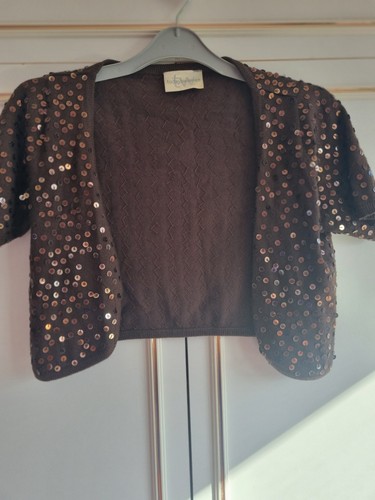 Ladies brown sequined shrug - ladies,