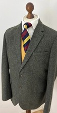 M&S Luxury Moon Tweed Green Jacket Mens Country Walking Hacking Size 42 M