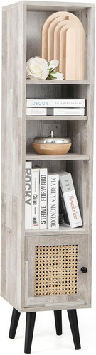 Slim bookcase oak - slim, rattan
