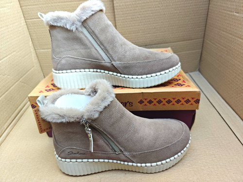 Skechers womens taupe leather - womens,
