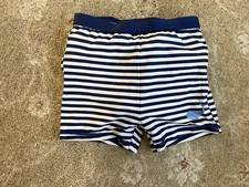 CHILDS TU BLUE STRIPED SWIMTRUNKS With Inbuilt Terry Nappy Age 2 - 3