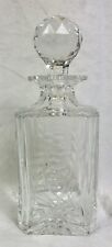 Cut Crystal Glass Drink Decanter, Floral Design, Original Stopper, Sherry, Port 