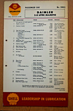 Daimler 3.8 Litre Majestic - Shell classic car lubrication chart