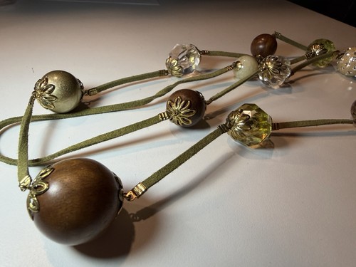 Boho long bead necklace - long,