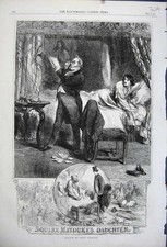 Original Old Antique Print 1862 Squire Mayduke'S Daughter Bedoom John Gilbert