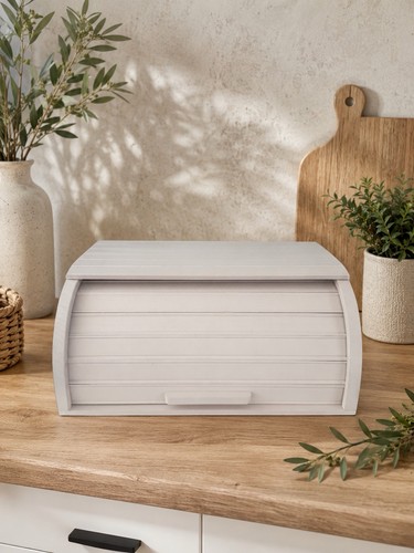 Wooden bread box white - wooden,