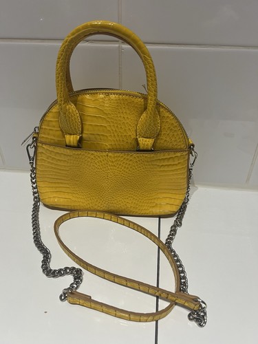 Zara yellow croc - yellow, embossed