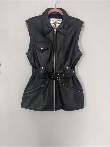 Women real leather - real, vest