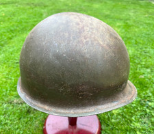 US  VINTAGE STEEL HELMET SHELL. ORIGINAL FINISH ,REAR SEAM SWIVEL BAIL. GOOD