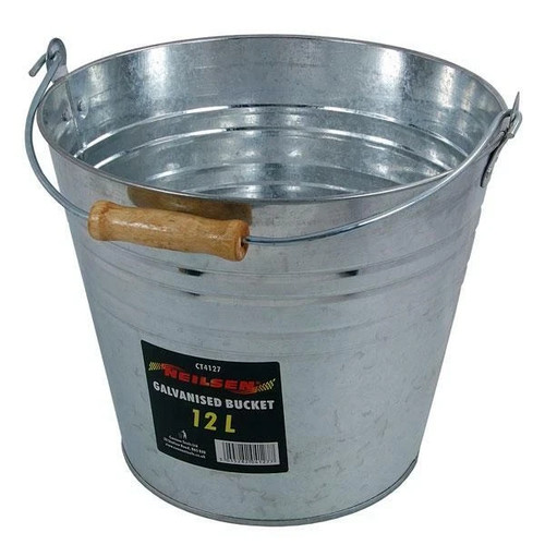 Large galvanised steel - steel, bucket