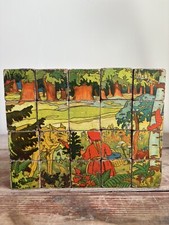 Antique 6 In 1 Wooden Block Puzzle. Little Red Riding hood 
