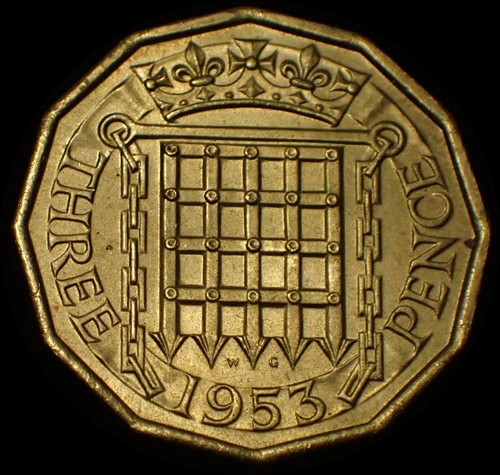 Three pence 1953 - three, 3