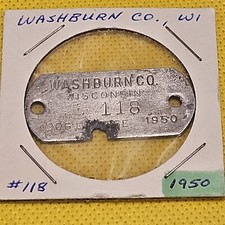 1950 Dog Tag License #118 ~