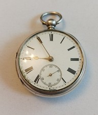 Vintage Solid Silver 1879 Fusee Pocket Watch - running, just needs a service.