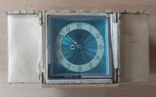 ART DECO 1920s ORIGINAL CHROME TRAVELLING ALARM CLOCK - WORKING