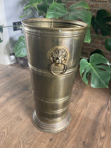 Vintage brass umbrella stand - umbrella,
