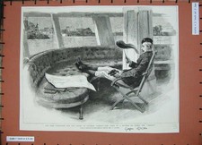 Original Old Antique Print